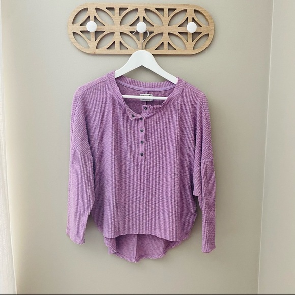 Urban Outfitters Oversized Ribbed Top Purple Sz XS - Picture 1 of 8